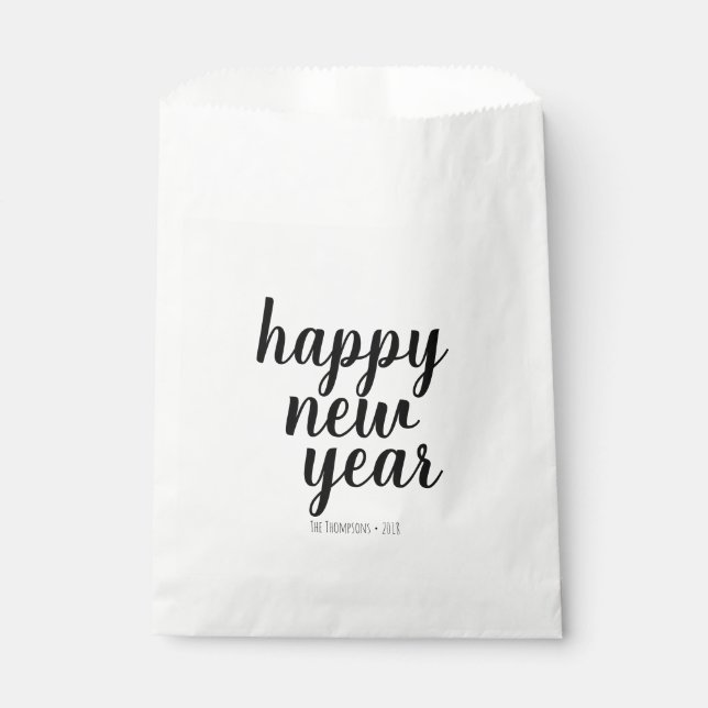 Happy New Year Script Gastgeschenk Bags Geschenktütchen (Vorderseite)