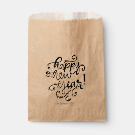 Happy New Year Script Gastgeschenk Bags Geschenktütchen