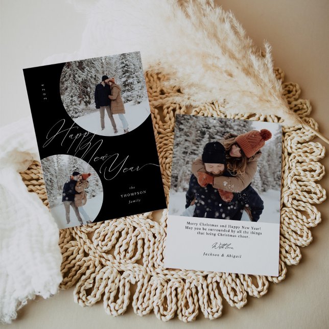 Happy New Year Script Typografy Foto Weihnachten (Von Creator hochgeladen)