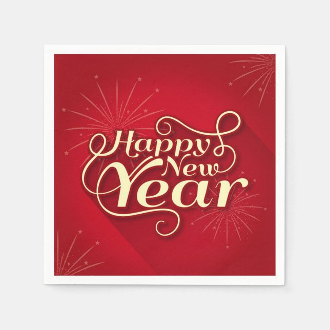 Happy New Year Serviette (Vorderseite)