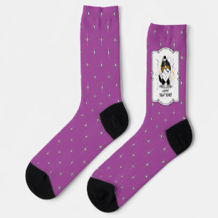 Happy New Year Shetland Sheepdog (Trikolon) Niedli Socken