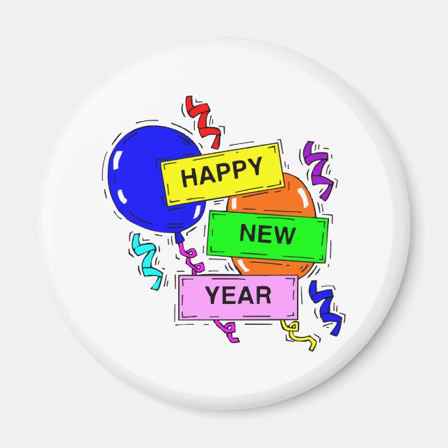 Happy New Year Sign Magnet (Vorne)