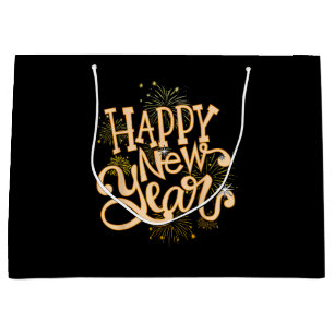 Happy New Year Silvester Party Frauen Männer Famil Große Geschenktüte
