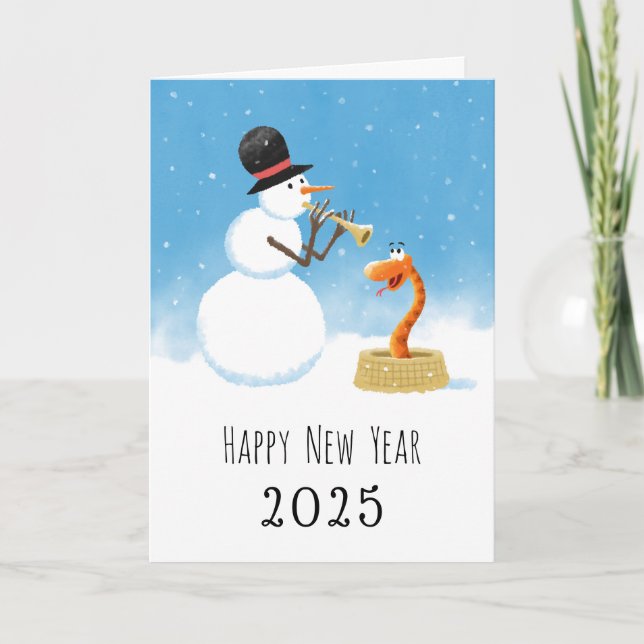 Happy New Year Snake Chinese Lunar Zodiac 2025 Karte (Vorderseite)