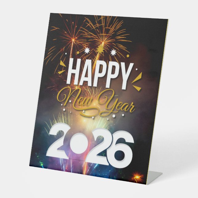 Happy New Year Sockelschild (Vorderseite)