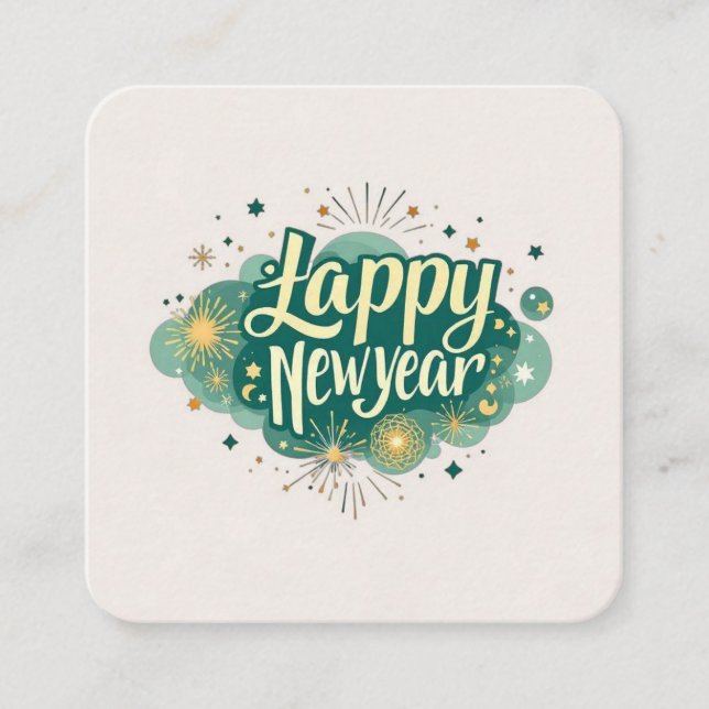 Happy New Year Square Business Card Quadratische Visitenkarte (Vorderseite)