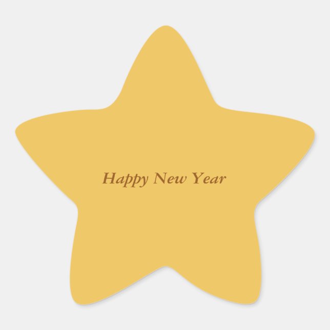 Happy New Year Stern-Aufkleber (Vorderseite)