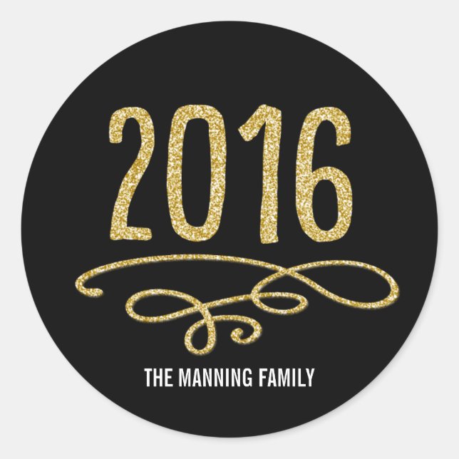 Happy New Year Sticker 2016 (Vorderseite)