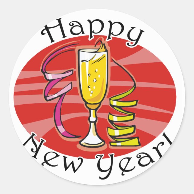 Happy New Year Stickers (Vorderseite)