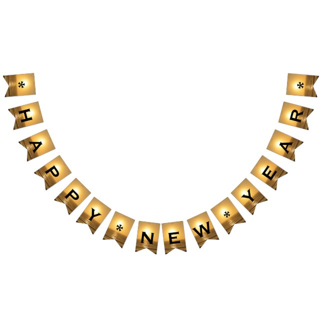 Happy New Year (Sunset) Personalize Bunting Flags Wimpelkette (Alle)