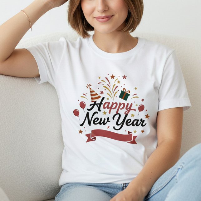 Happy New Year T-Shirt – Elegant Modern Festive  (Créateur téléchargé)