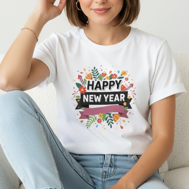 Happy New Year T-Shirt – Elegant Modern Festive (Créateur téléchargé)