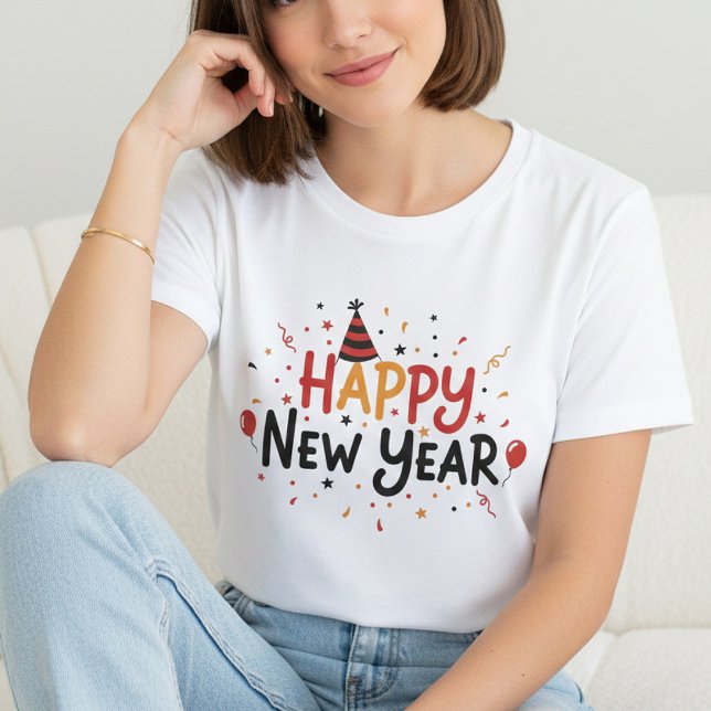 Happy New Year T-Shirt – Elegant Modern Festive (Créateur téléchargé)