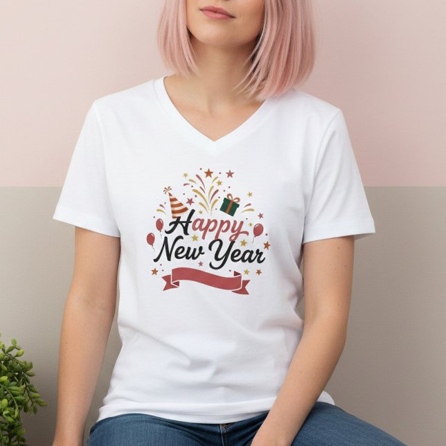 Happy New Year T-Shirt – Elegant Modern Festive (Créateur téléchargé)