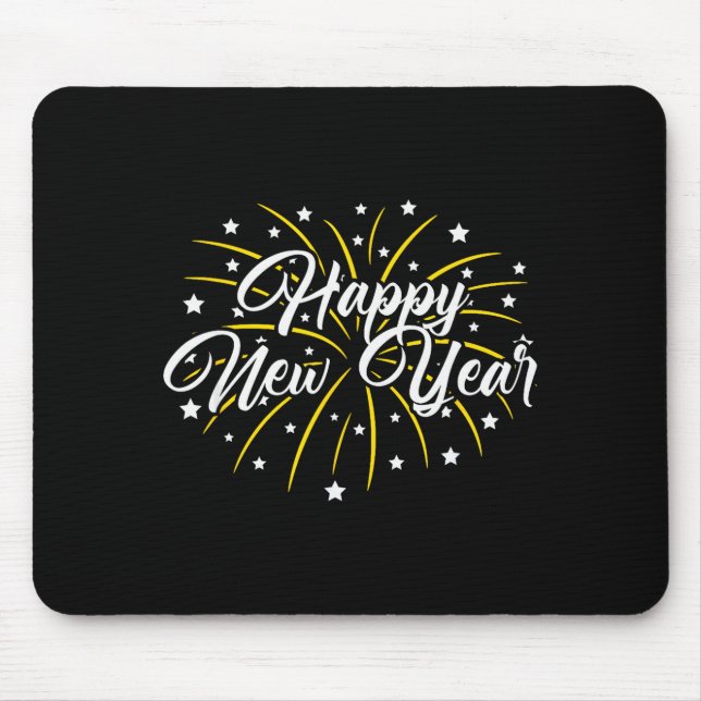Happy New Year Tee Uni-kids Black Small  Mousepad (Vorne)