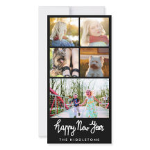 Happy New Year Typografie fünf FotoCollage
