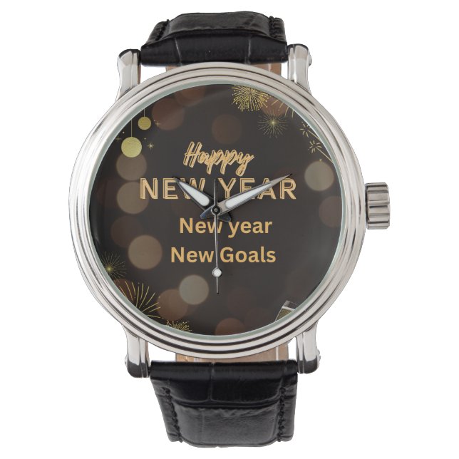 Happy new year watch design.instant download armbanduhr (Vorderseite)