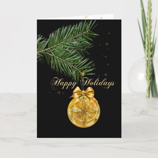Happy New Year, Weihnachten Tree Gold Dekorationen (Vorderseite)