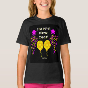 Happy New Year wünscht Girls Black Basic T Shirt