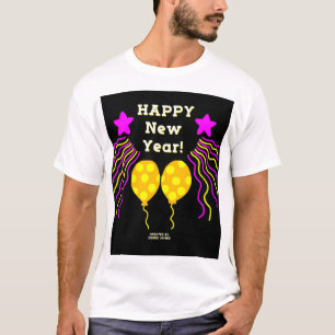 Happy New Year wünscht Men's White Basic T Shirt