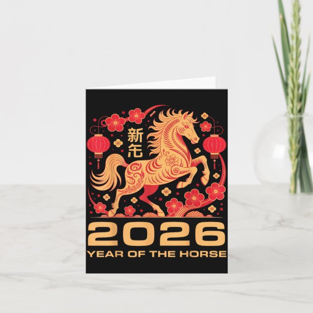 Happy New Year-year Of The Horse Chinese New-year  Karte (Vorderseite)