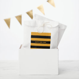 Happy New Year Yellow and Black Geschenktütchen