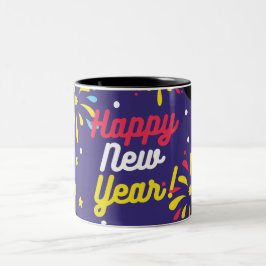 Happy New Year Zweifarbige Tasse