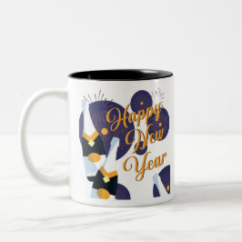 Happy New Year Zweifarbige Tasse