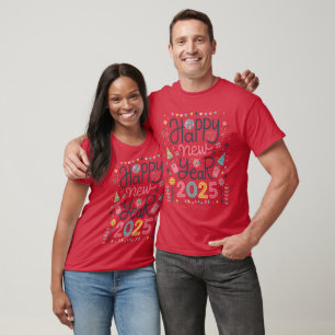 Happy New Years 2025 Basic Dunkel T - Shirt