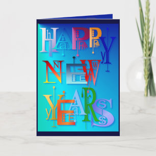 Happy New Years Card Feiertagskarte