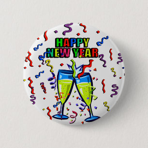 Happy New Year's Day_ Button_by Elenne Button