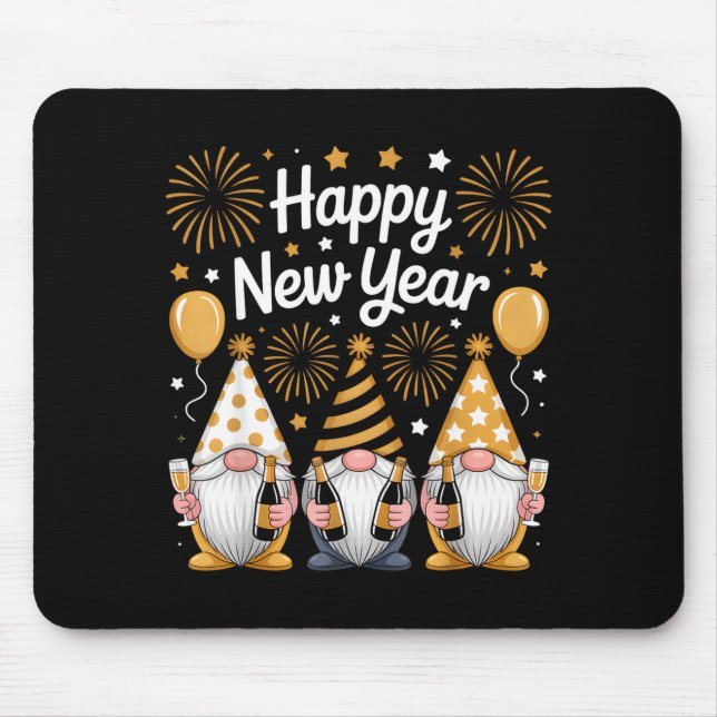 Happy New Years Eve Party Gnomes Matching Family  Mousepad (Vorne)