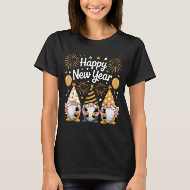 Happy New Years Eve Party Gnomes Matching Family  T-Shirt (Vorderseite)