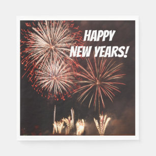 Happy New Years Fireworks Serviette