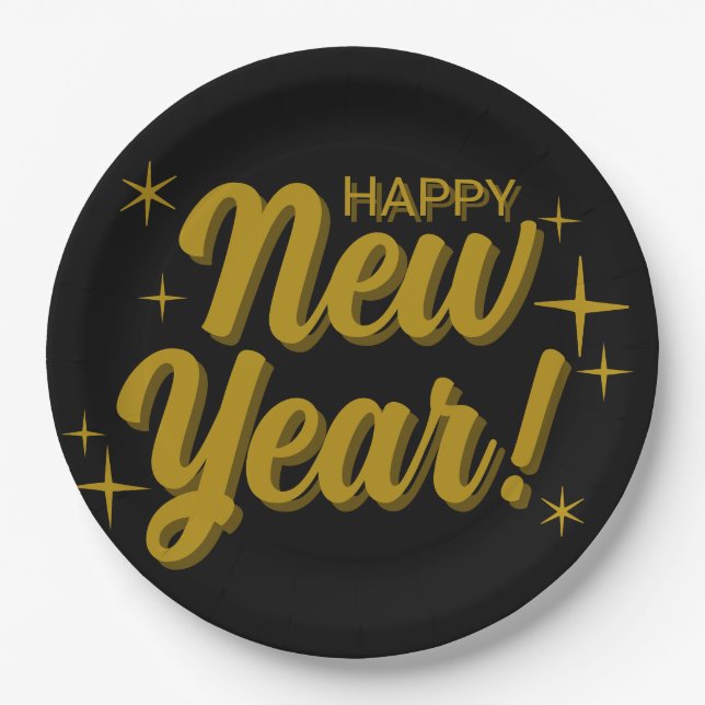 Happy New Years Plate Pappteller (Vorderseite)