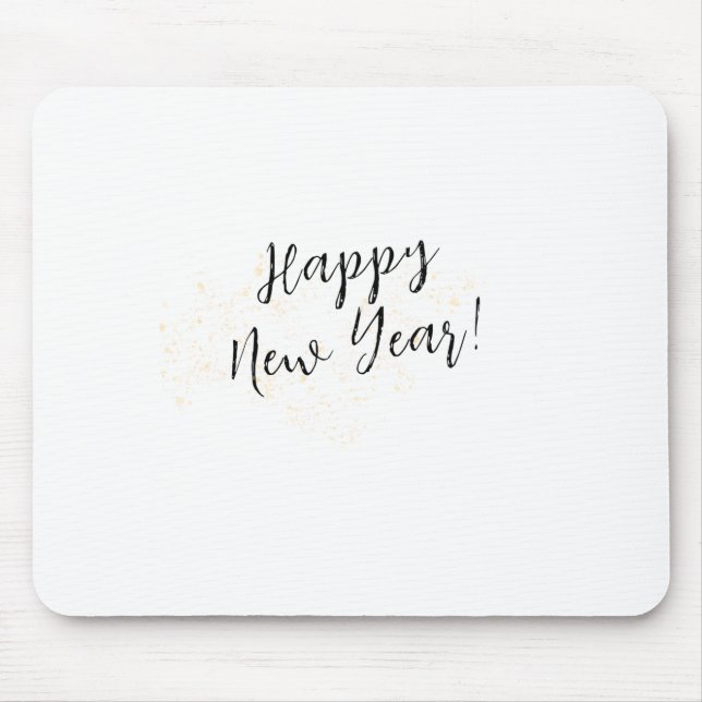 Happy New Years Simple Calligraphy Script  Mousepad (Vorne)