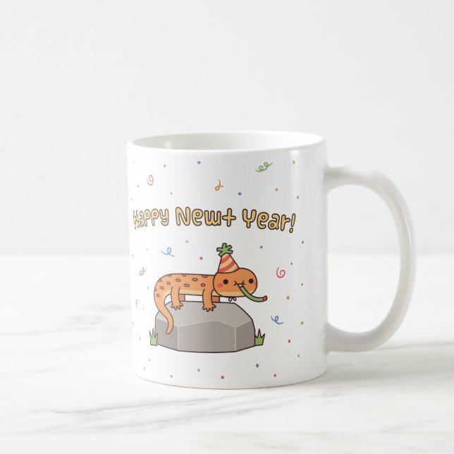 Happy Newt Year, Funny Happy New Year Kaffeetasse (Rechts)