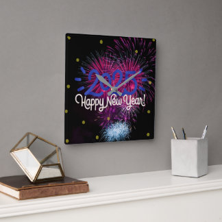 Happy Newyear 2025 Wanduhr