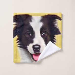 Happy Niedlich Border Collie Puppy Waschlappen