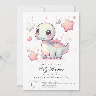 Happy Niedlich Dinosaur Babydusche Einladung