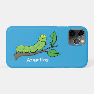 Happy niedlich Green Raupe Cartoon Illustration Case-Mate iPhone Hülle