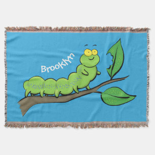 Happy niedlich Green Raupe Cartoon Illustration Decke