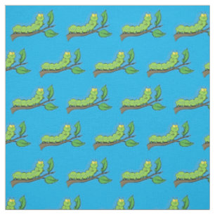 Happy niedlich Green Raupe Cartoon Illustration Stoff
