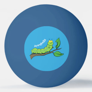 Happy niedlich Green Raupe Cartoon Illustration Tischtennisball