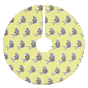 Happy niedlich Harp Siegel Cartoon Illustration Polyester Weihnachtsbaumdecke