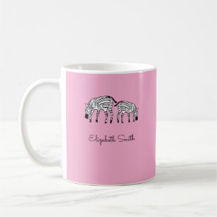 Happy Niedlich Kenya Zebras Pink Tasse