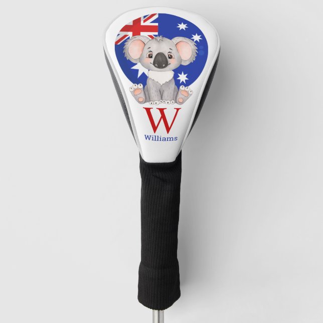 Happy Niedlich KOALA Personalisierter Golf Head Co Golf Headcover (Vorderseite)