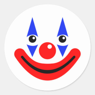 Happy Niedlich Lächeln Circus Clown Runder Aufkleber