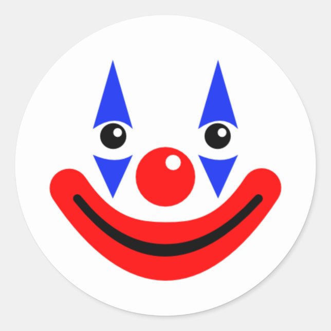Happy Niedlich Lächeln Circus Clown Runder Aufkleber (Vorderseite)
