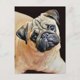 Happy Niedlich Mops Postkarte